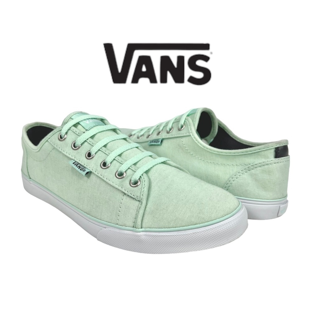 Vans Women 8.5 Rowan DX Light Mint Green Skate Shoes Low Top Canvas Sneakers